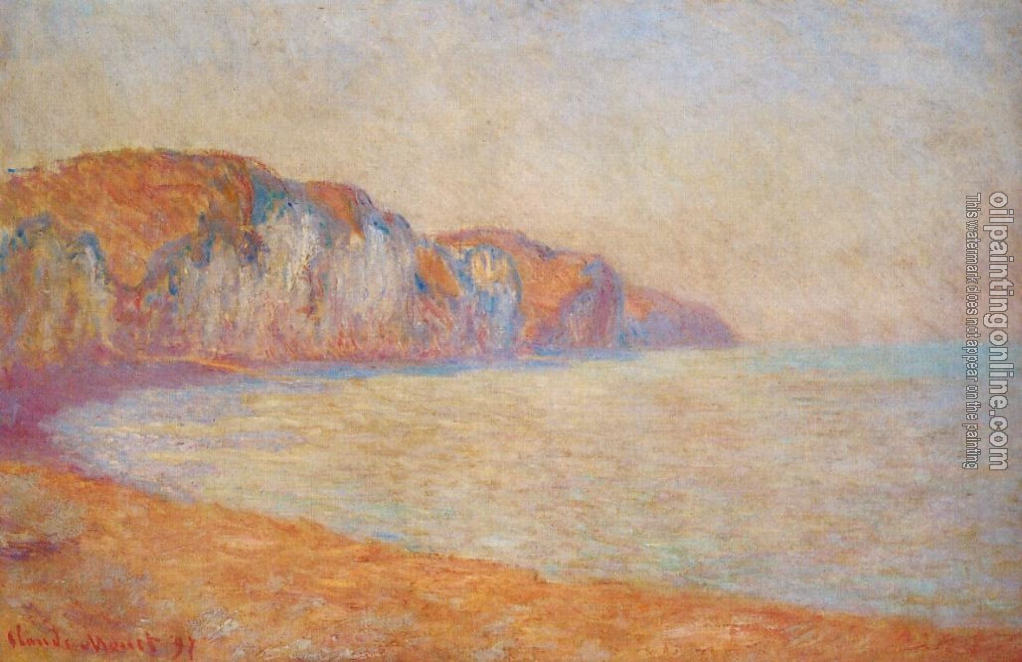 Monet, Claude Oscar - Cliff at Pourville in the Morning